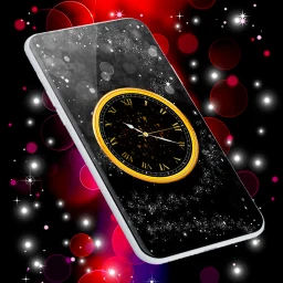 Icône de Black Clock Live Wallpaper